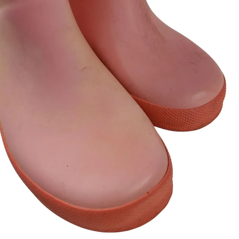 HUNTER Boots KIDS Girls Size UK 8 US 10 Pink Rain Rubber Pull On Waterproof